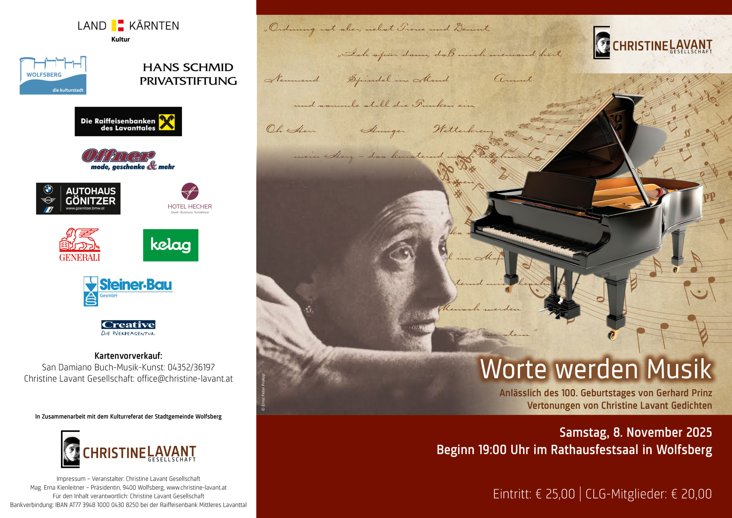 Worte werden Musik, Lesung – 8.11.2025