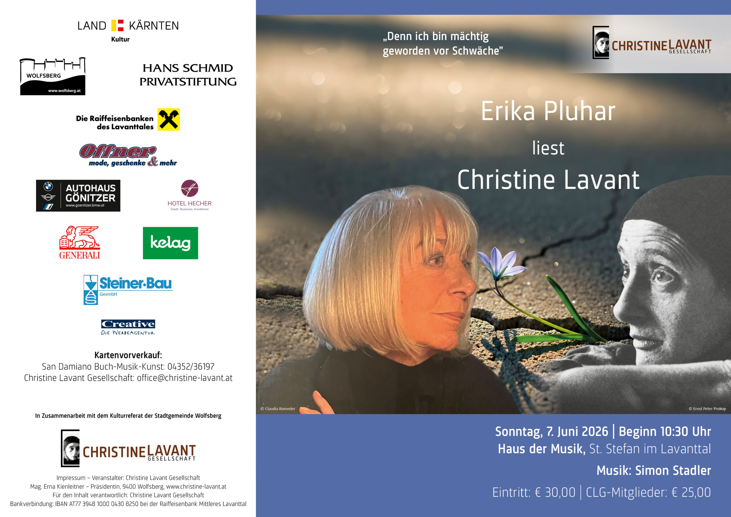 Matinee mit Erika Pluhar – 7.Juni